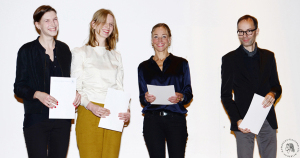 Fakultätsgründungsfeier, Stefanie Gerke M.A., Franziska Solte M.A., Prof. Dr. Charlotte Klonk, Dr. phil. Matthias Bruhn, Foto: Barbara Herrenkind