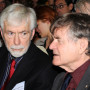 Bildakt Eröffnungstagung "Sehen und Handeln", Prof. John Michael Krois und Prof. Ian Hacking, Foto: Andreas Baudisch