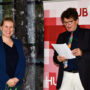 Open-Access- Preisverleihung, Dr. Katja Müller-Helle und Prof. Dr. Andreas Degkwitz, Foto: Barbara Herrenkind